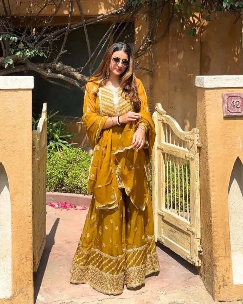 New Designer Party Top Pallazo & Dupatta Set