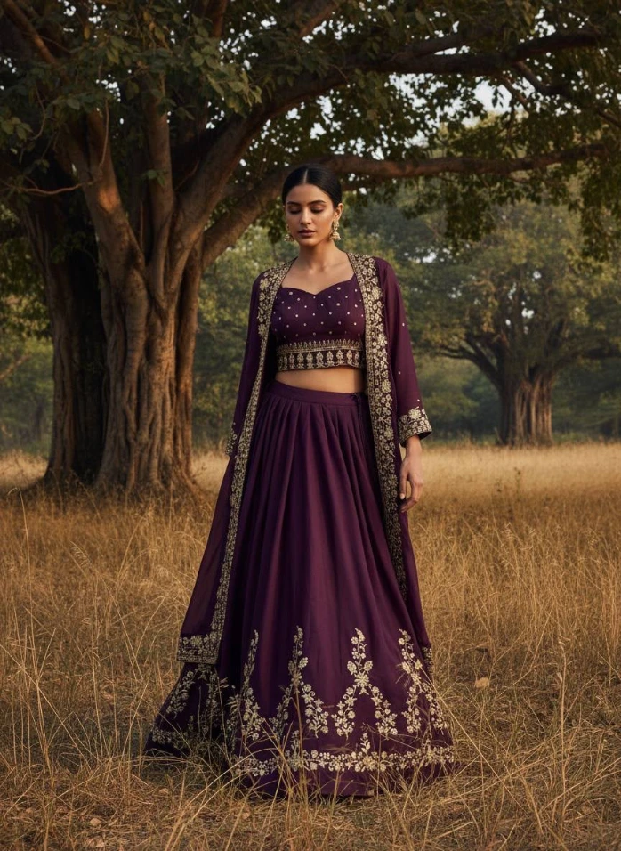 INDOWESTERN LEHENGA CHOLI SET